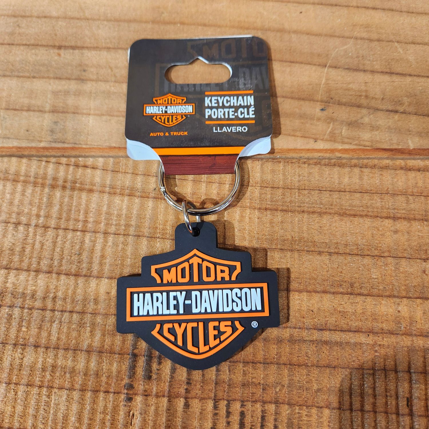 Harley-Davidson Classic Bar &amp; Shield Keyring - Orange/Black