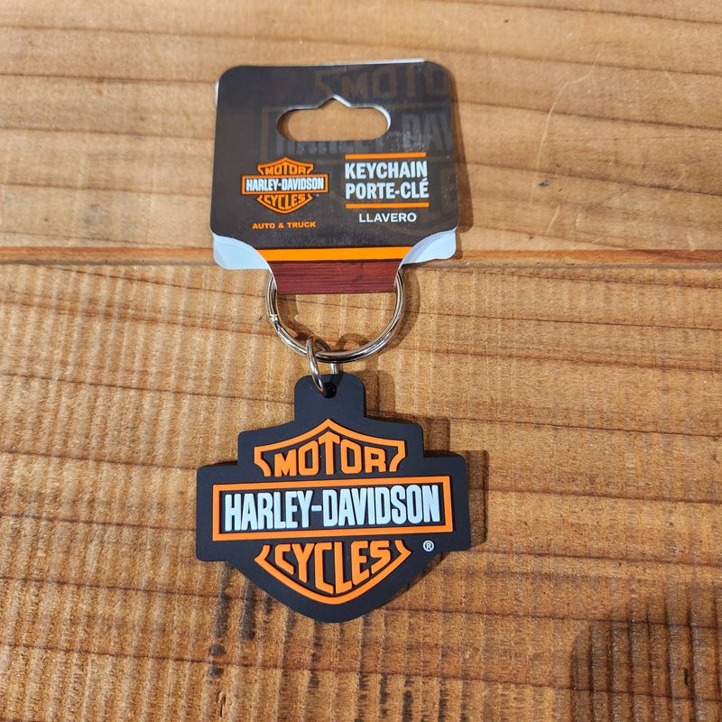 Harley-Davidson Classic Bar &amp; Shield Keyring - Orange/Black