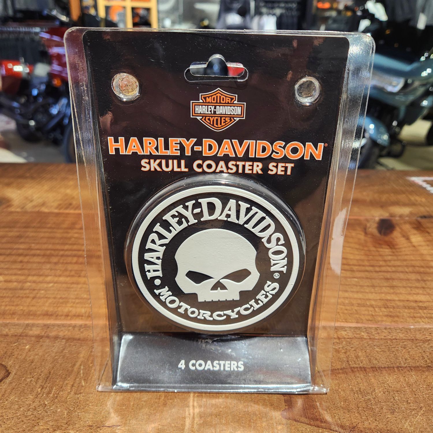Harley-Davidson® Skull Coasters Set - 4 Rubber Coasters