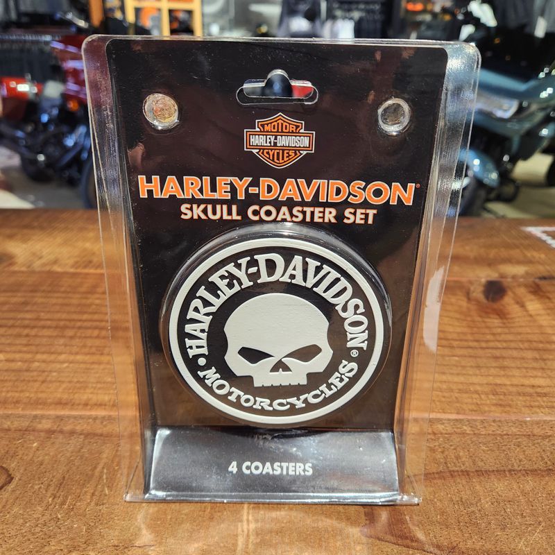 Harley-Davidson® Skull Coasters Set - 4 Rubber Coasters