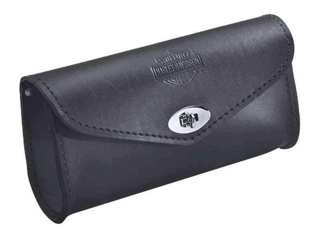 Harley-Davidson® Embossed Bar &amp; Shield Leather Windshield Bag, Black
