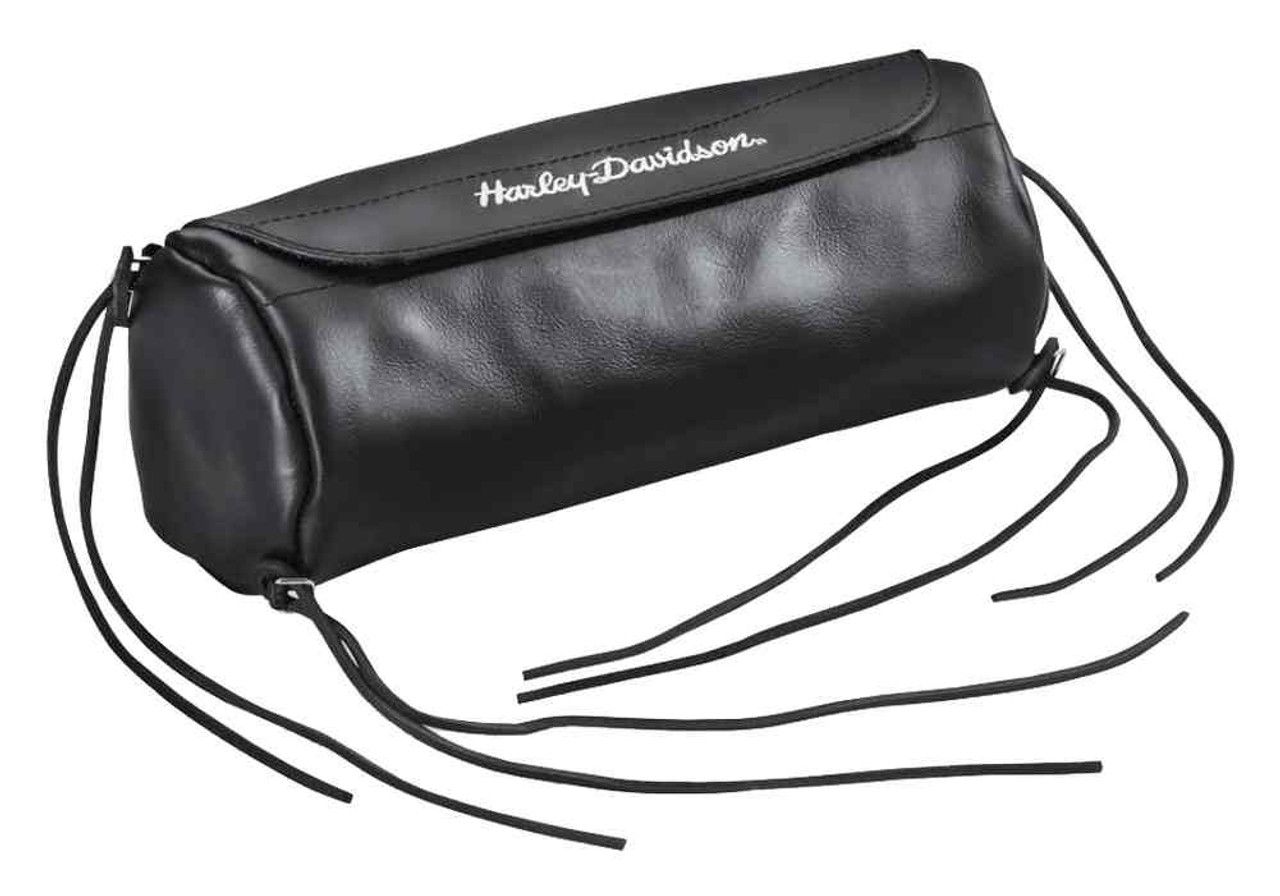 Harley-Davidson® Soft Leather Handlebar/Fork Bag, 10.75 inch, Black