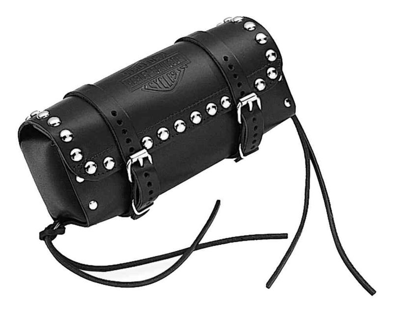 Harley-Davidson® Sissy Bar Bag, Studded Black Leather, Multi-Fit