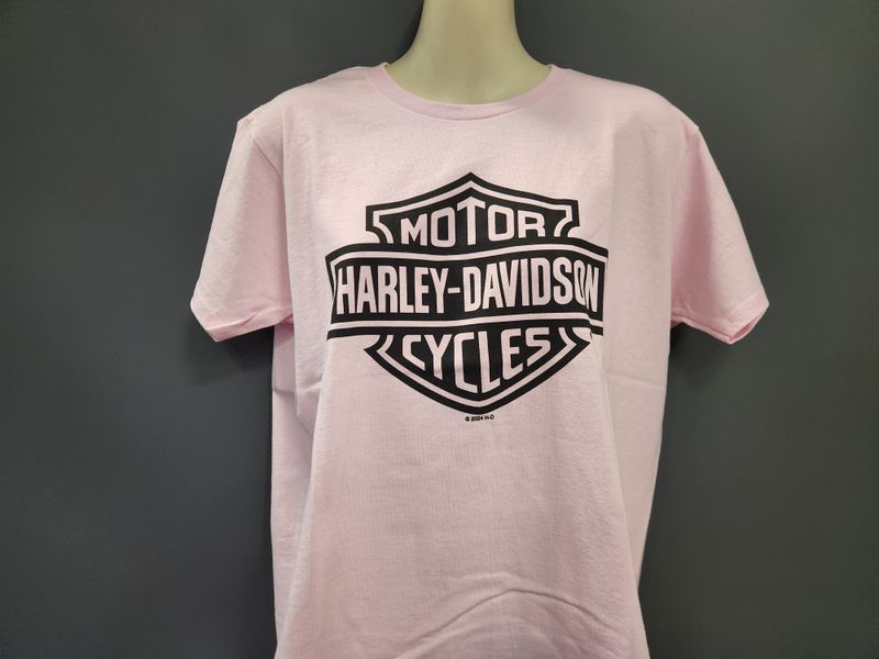 ​Harley Davidson Dealer Women&#39;s T-Shirt - &#39;B&amp;S on Pink&#39;