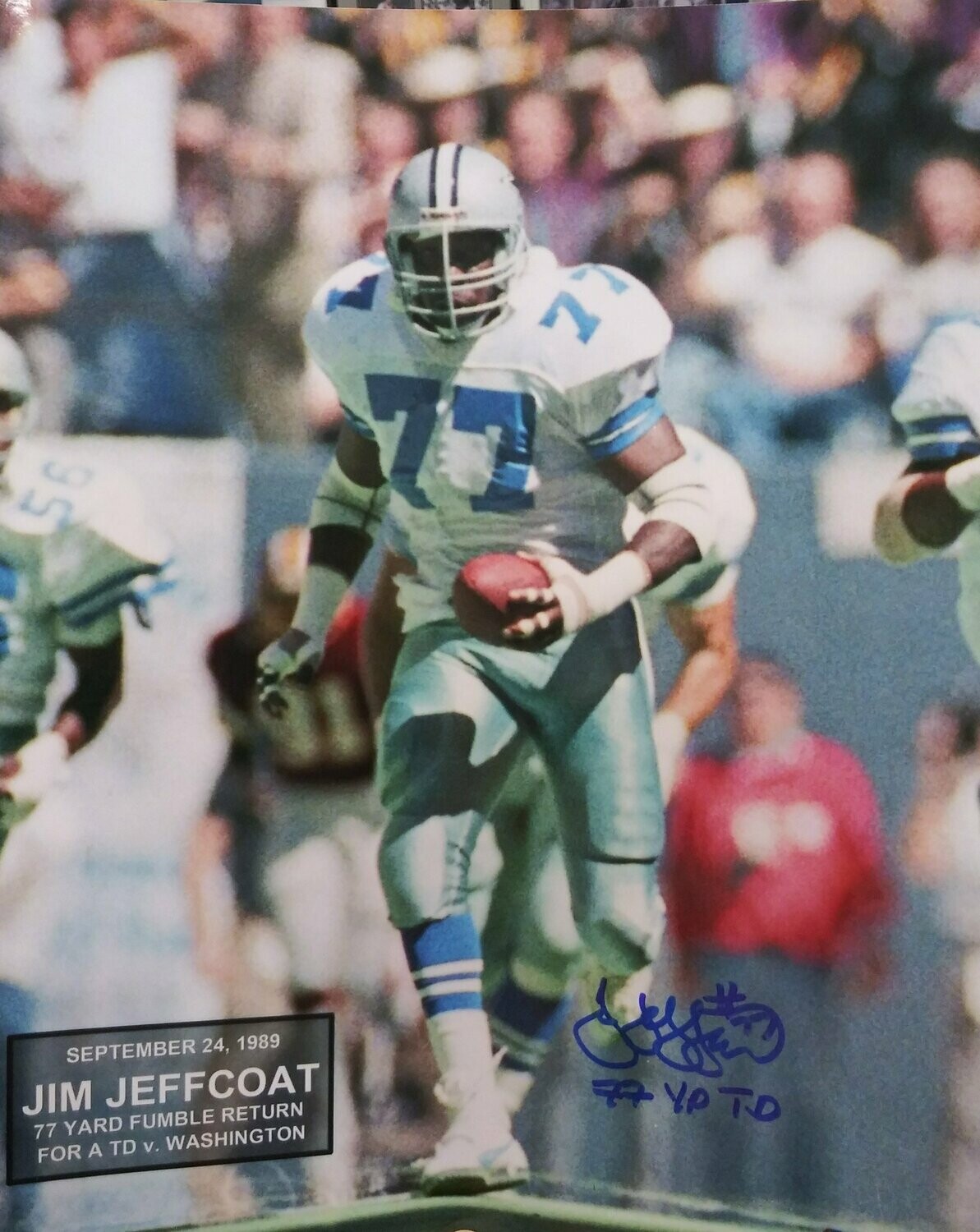 Jim Jeffcoat, Dallas Cowboys, Autographed 8x10 Photo