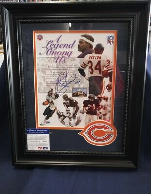 Gale Sayers Autographed Signed Chicago Bears Framed Jersey PSA 