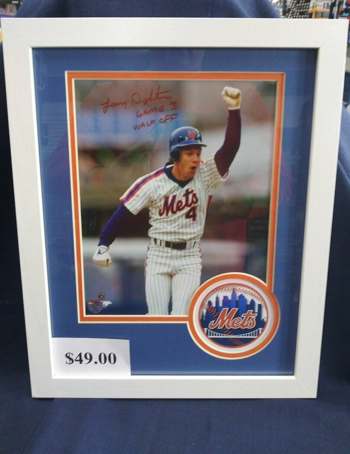 Lenny Dykstra Autographed Framed Mets Jersey