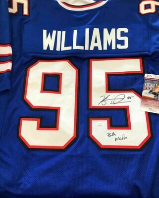 KYLE WILLIAMS Signed Red Color Rush Custom Bills Jersey Insc. 6x