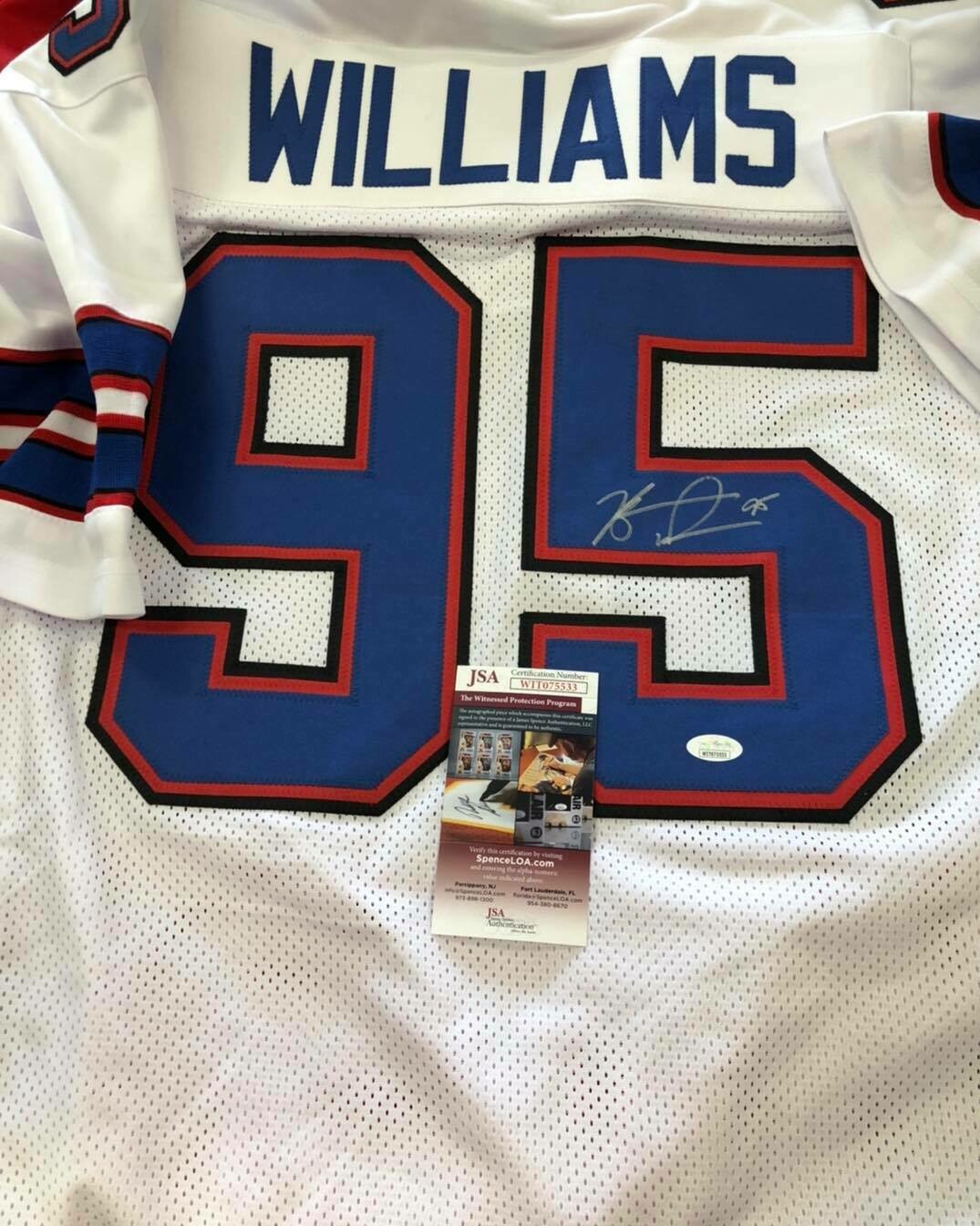 KYLE WILLIAMS Signed White Custom Bills Jersey