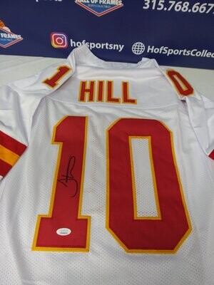 Tyreek Hill Signed Kansas City Chiefs White Jersey (Beckett COA) 3xPro –