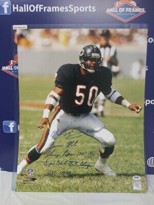 Dan Hampton Hand Signed Autographed 16x20 Photo Chicago Bears #99