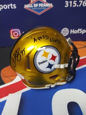 ROCKY BLEIER SIGNED MINI FOOTBALL HELMET PITTSBURGH STEELERS JSA COA