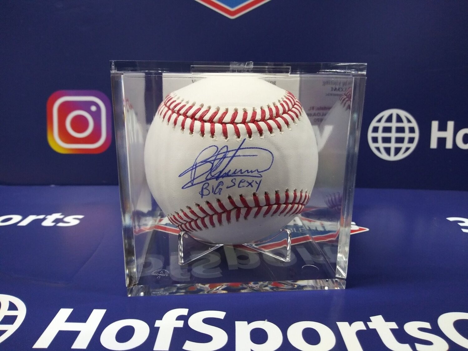 Autographed/Signed Bartolo Colon New York Blue Baseball Jersey