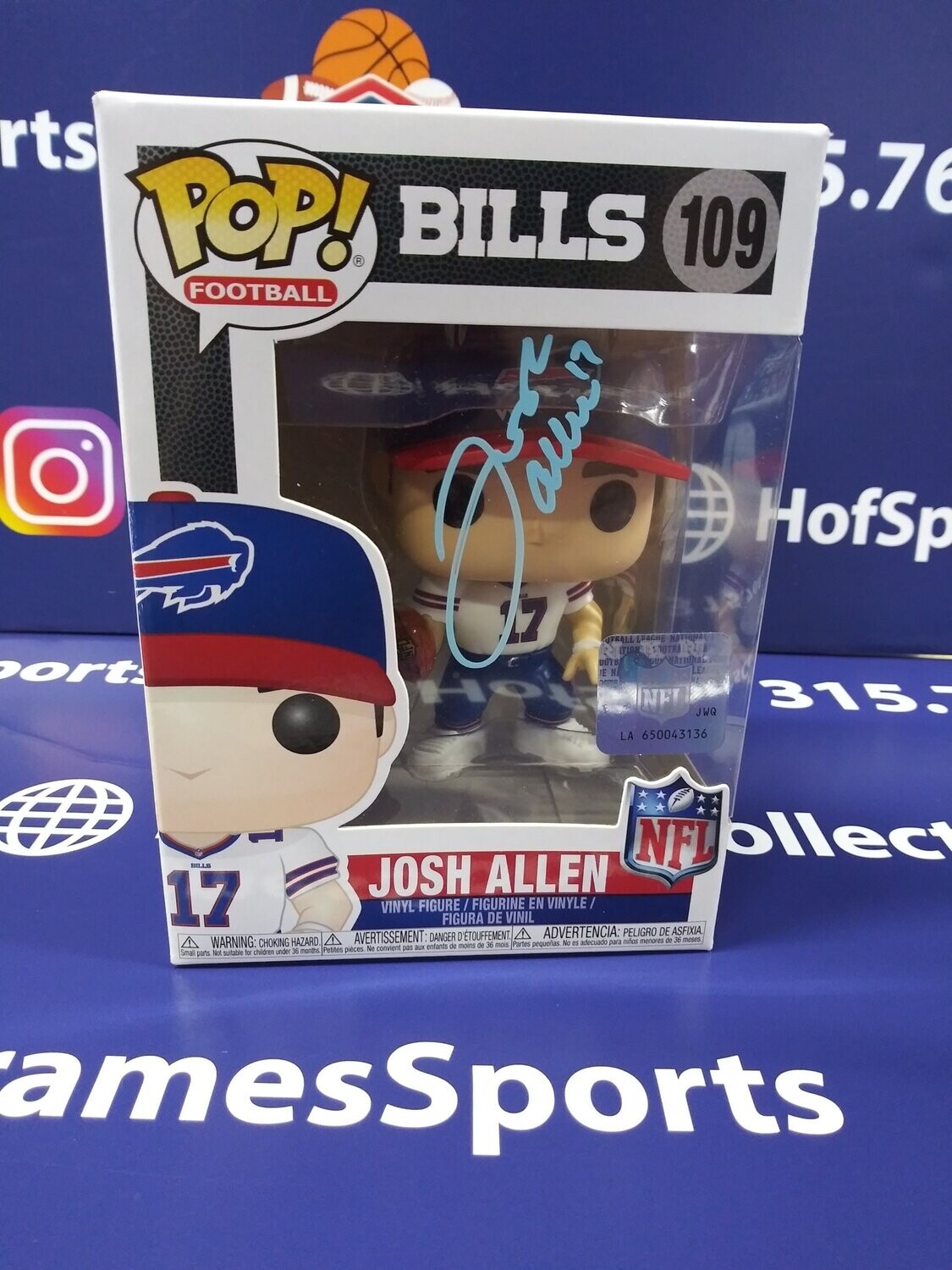 JOSH ALLEN SIGNED BUFFALO BILLS FUNKO POP - JSA COA