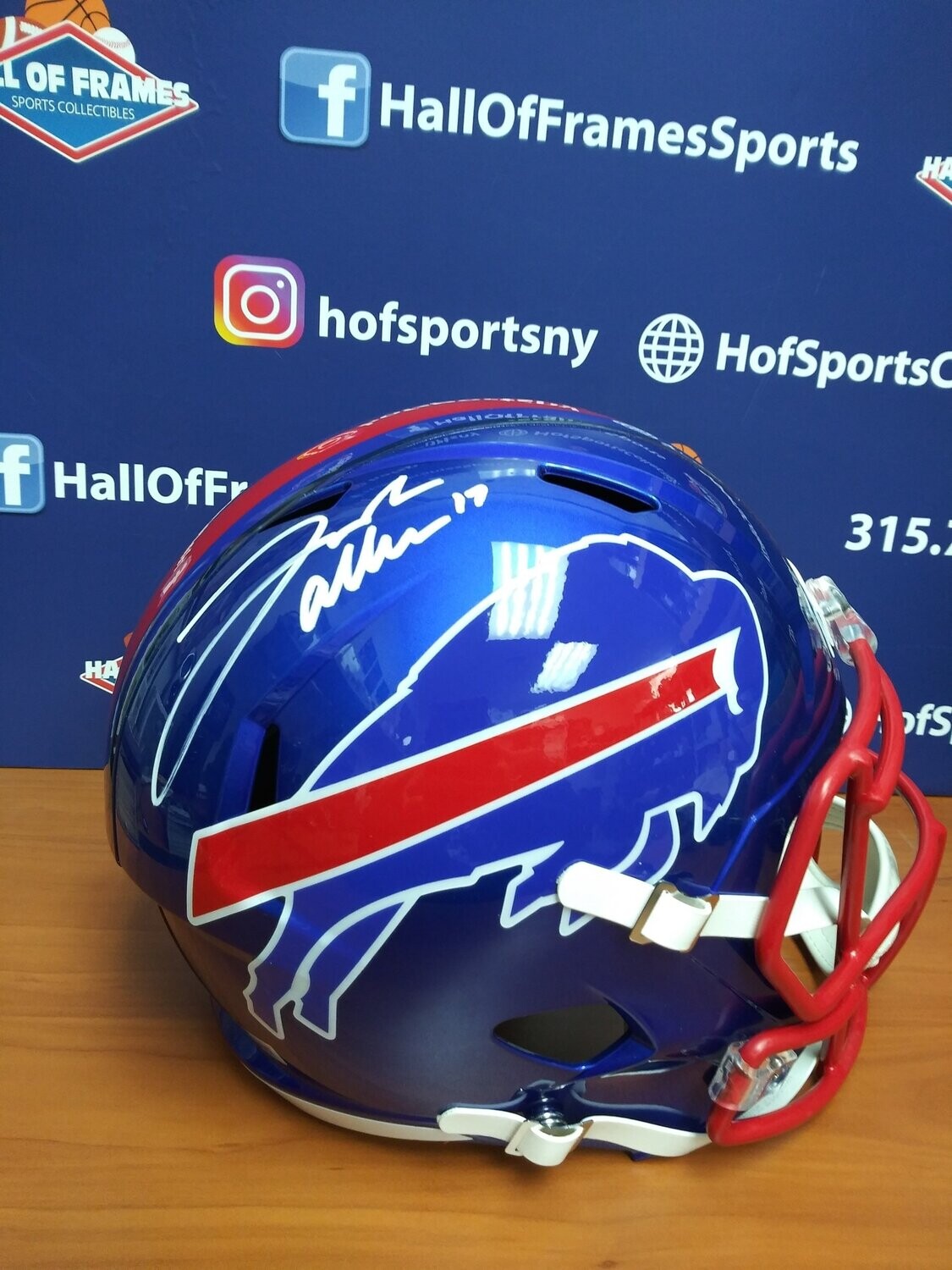 JOSH ALLEN SIGNED F/S REPLICA FLASH SPEED BILLS HELMET