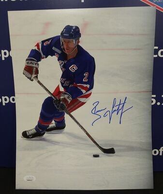 Brian Leetch Signed Poster NY Rangers Autograph Hockey HOF 2009 Inscription  JSA