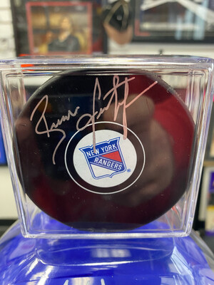 Brian Leetch New York Rangers Autographed Hockey Puck - Autographed NHL  Pucks