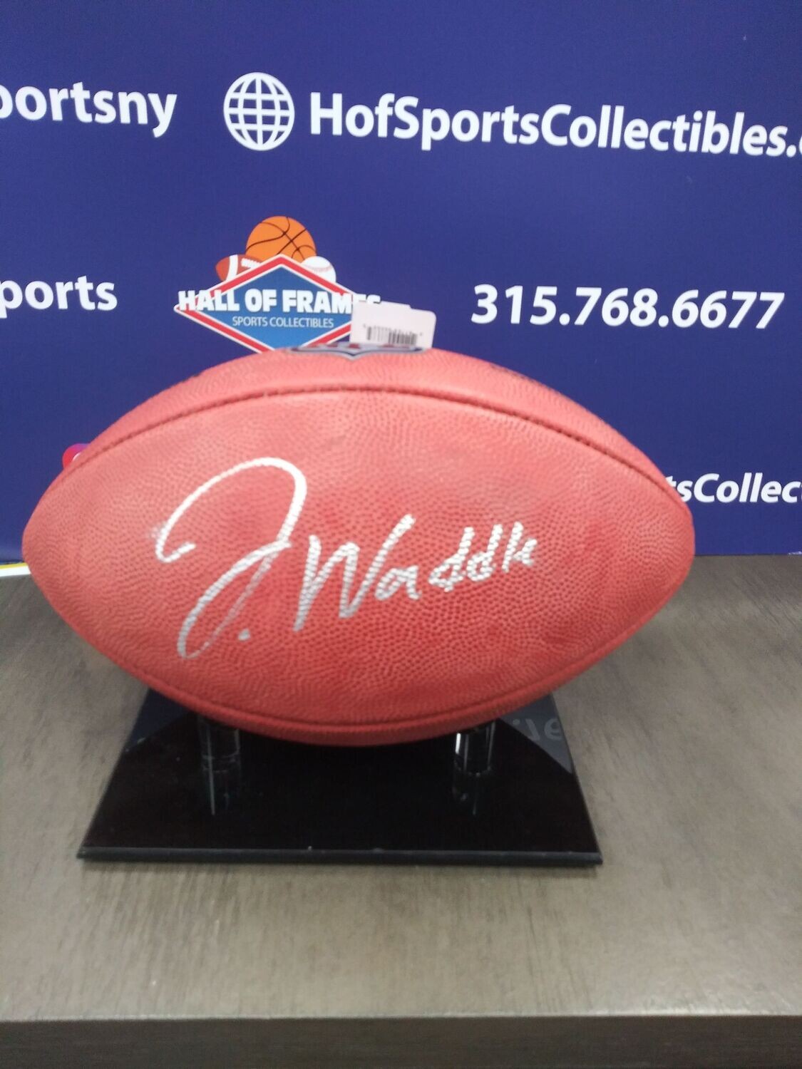 Jaylen Waddle Signed Dolphins Logo Football (Fanatics)