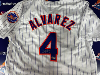 FRANCISCO ALVAREZ METS SIGNED BLACK CUSTOM JERSEY - BECKETT