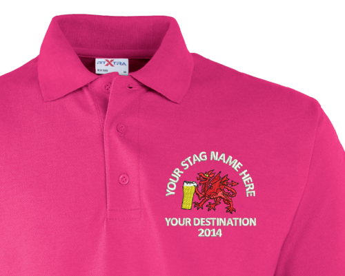 Stag Polo Shirt - Dragon with Beer