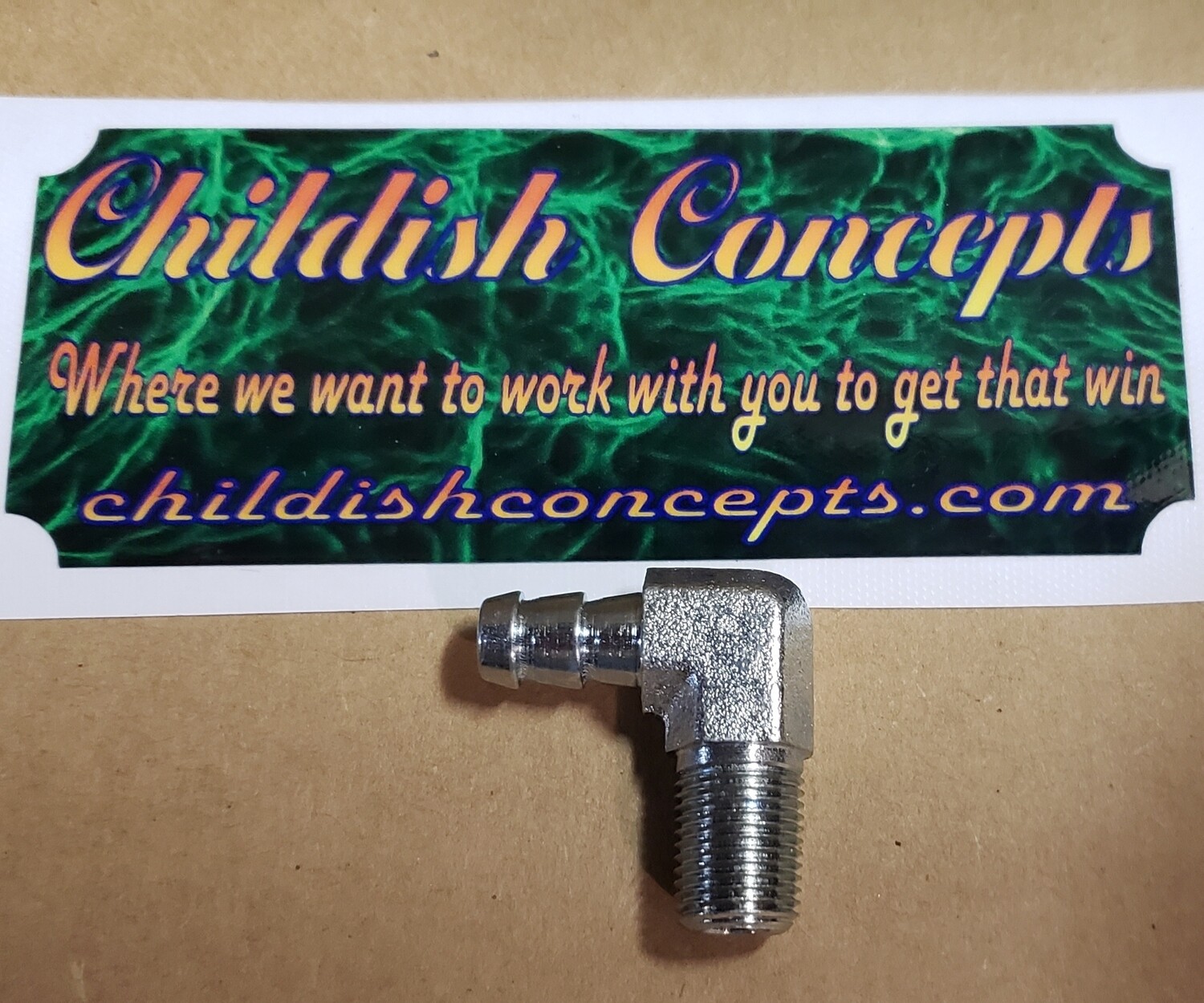 90 deg 1/8&quot; NPT Barbed Hose Fitting (1/4&quot; hose)