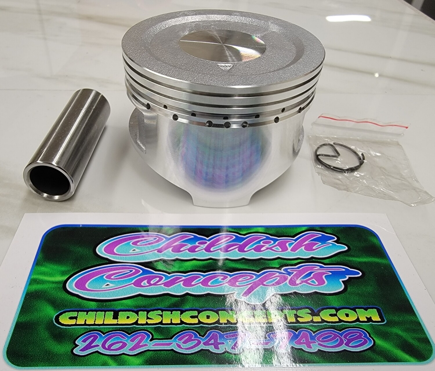 212 cc 70mm (2.756&quot;) dish piston .570 height, thin ring