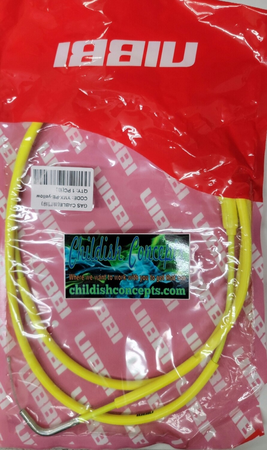Yellow 71&quot; Nibbi Throttle Cable YMX-PE/PWK