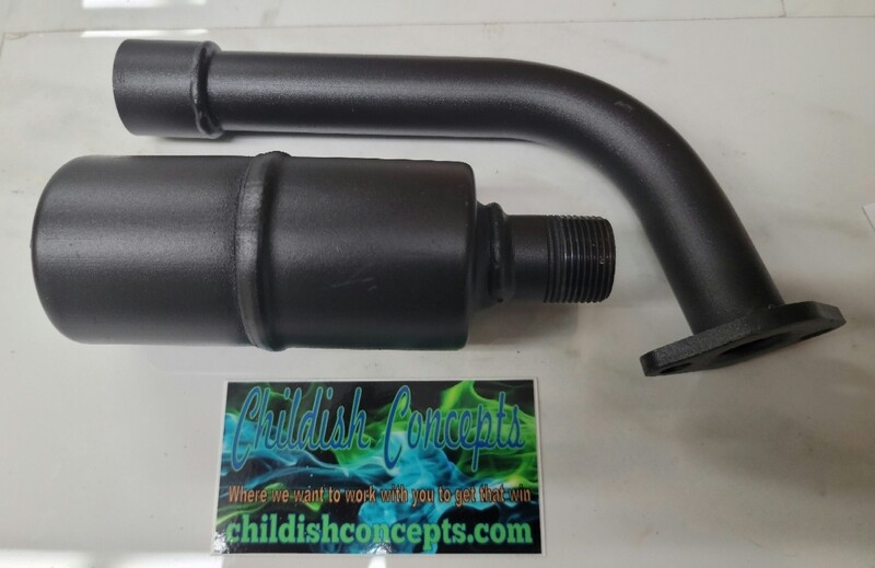 Side Exit Screw on Muffler and Pipe (Black)