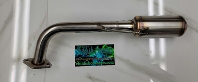 Stainless side exit pipe/muffler combo