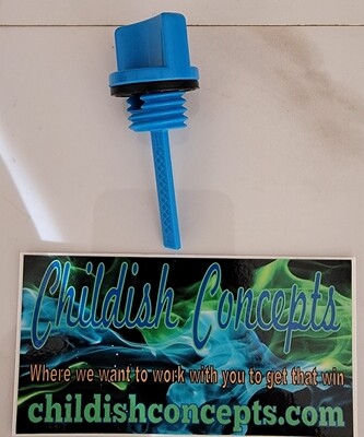 Fill plug (blue) with stick