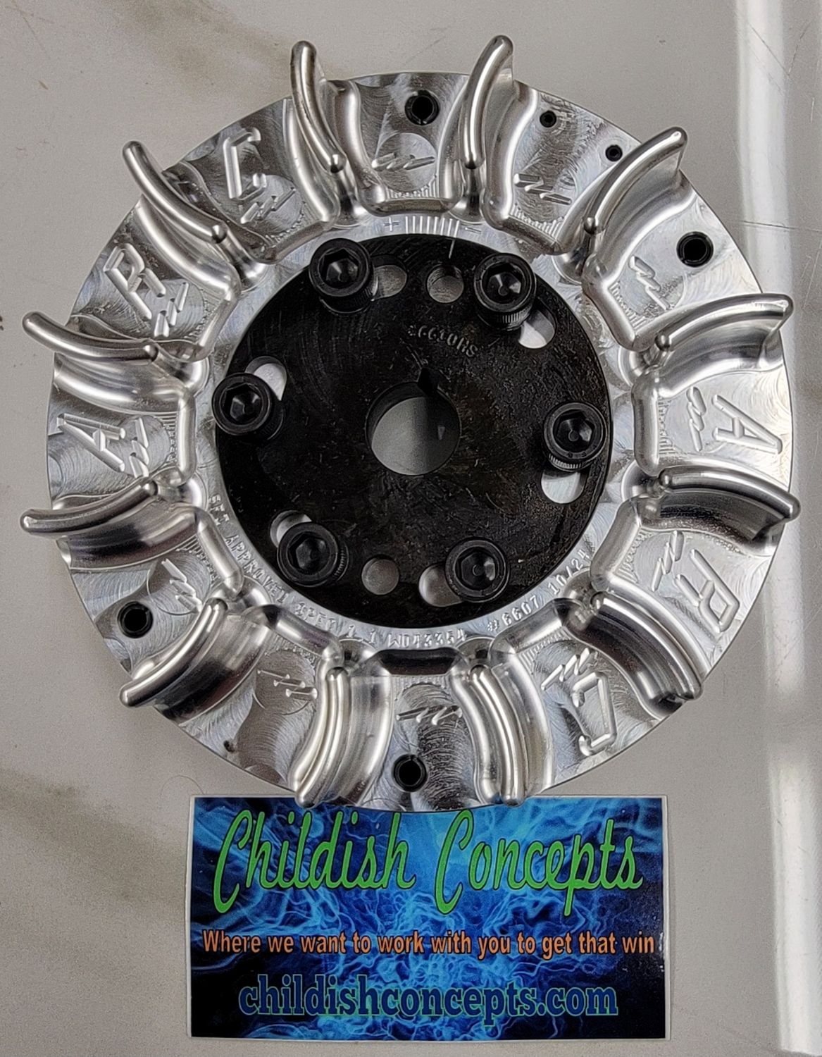 GX200/Clone 196 Billet Flywheel 5-3/4&quot; Diam. Finned 3.5lbs (6607)