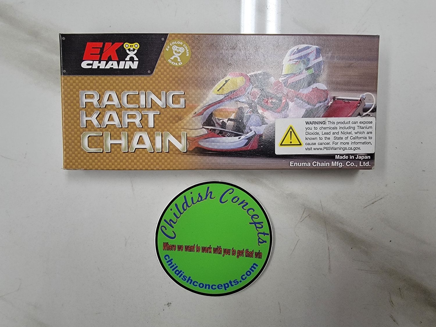 EK Standard #35 kart chain 106 link (40") Black/Gold