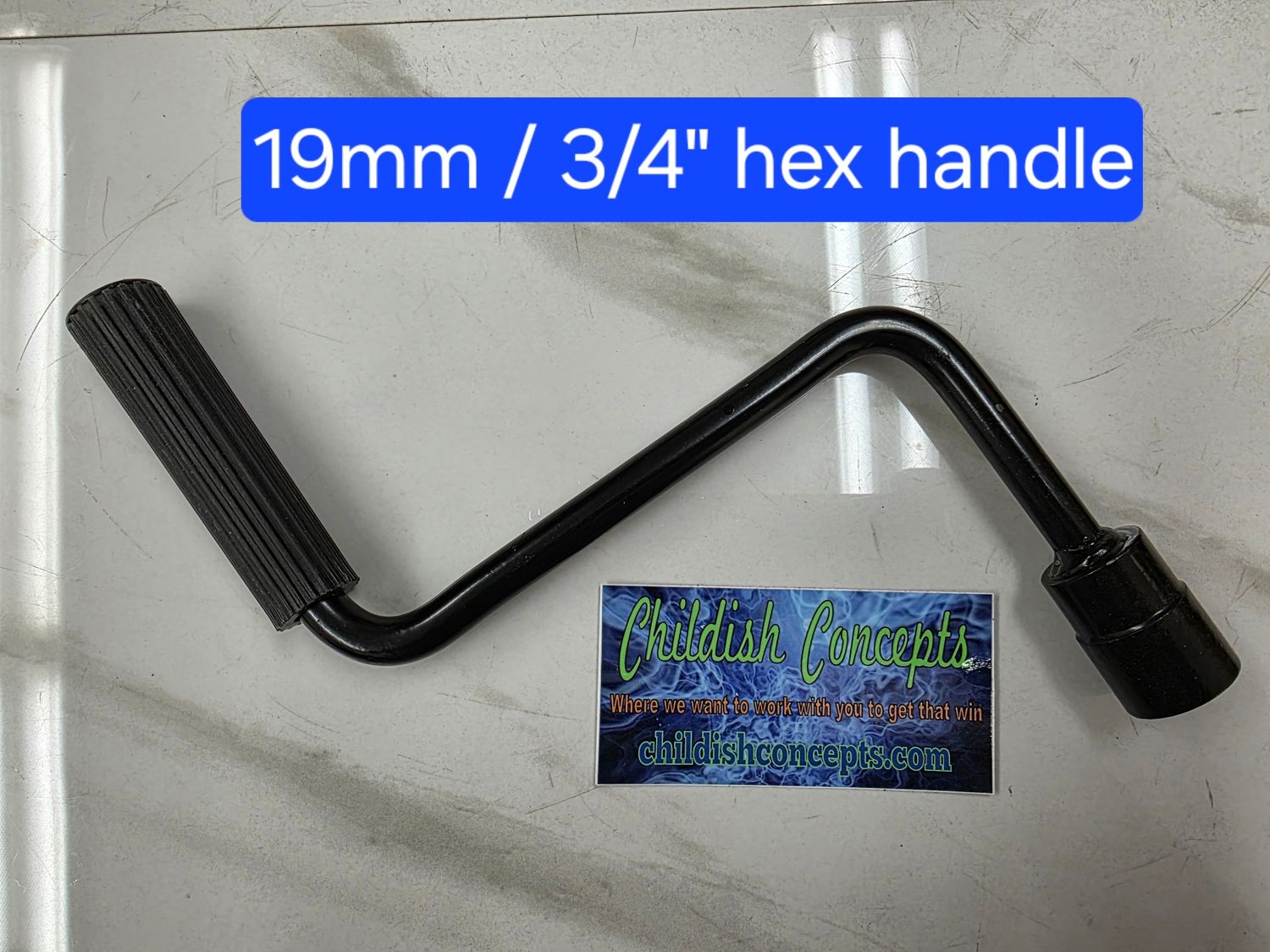 Hand crank starter replacement handle (steel 3/4" hex)
