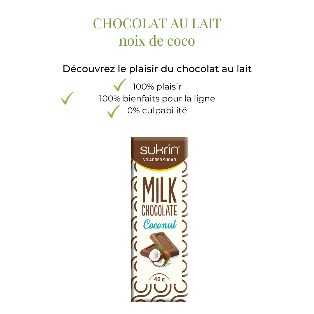 Chocolat au lait & noix de coco 40gr