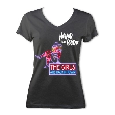 T-Shirt 'The Girls Are Back In Town' Ladies Grey