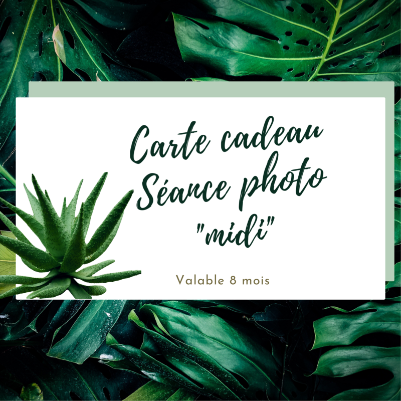 Carte cadeau séance PORTRAIT &quot;midi&quot; (1h de séance + 10 photos HD)