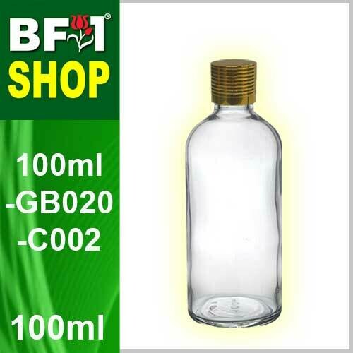 100ml Clear Color with Dropper Insert + Gold Cap