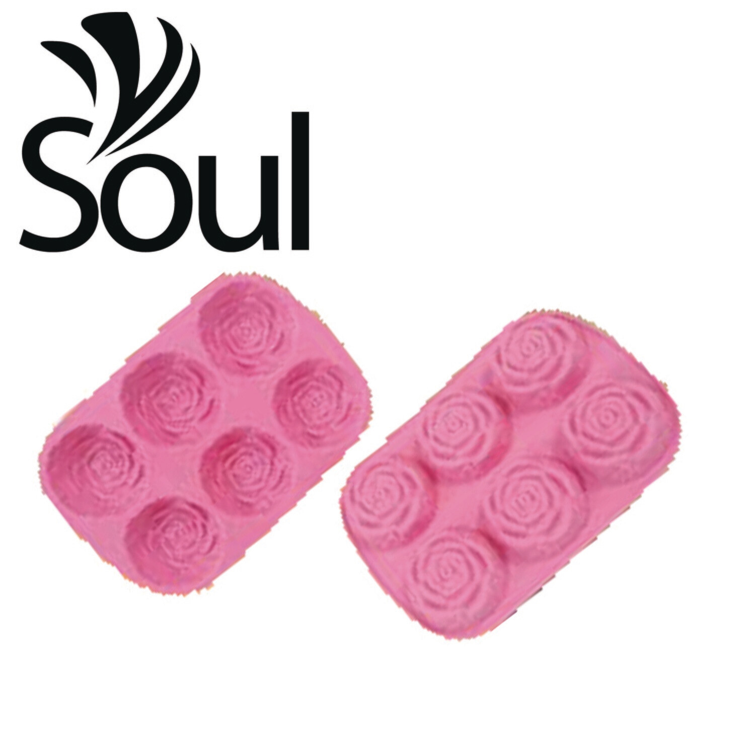 SM - 6x70g Soap Mould Rose Shape