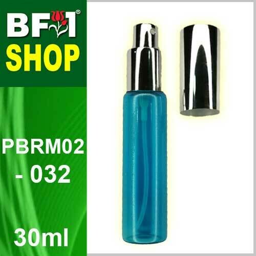30ml-PBRM02-032-Light Blue Colour Silver Cap (Clear Stock)
