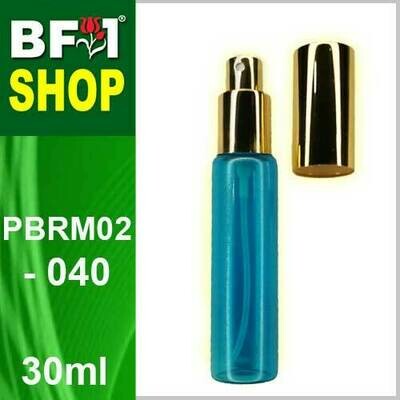 30ml-PBRM02-040-Light Blue Colour Gold Cap (Clear Stock)