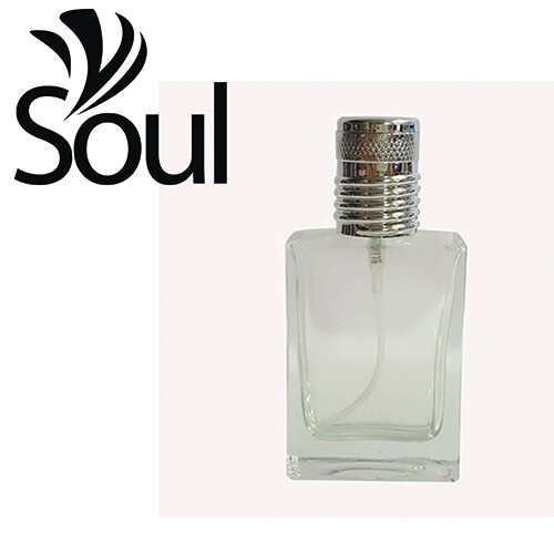 30ml Square Transparent Spray Bottle With Silver Cap