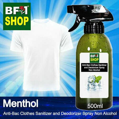 Anti-Bac Clothes Sanitizer and Deodorizer Spray (ABCSD) - Non Alcohol with Menthol - 500ml
