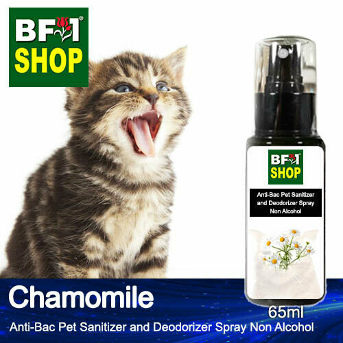 Anti-Bac Pet Sanitizer and Deodorizer Spray (ABPSD-Cat) - Non Alcohol with Chamomile - 65ml for Cat and Kitten