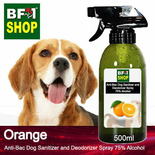 Anti-Bac Dog Sanitizer and Deodorizer Spray (ABPSD-Dog) - 75% Alcohol with Orange - 500ml for Dog and Puppy ⭐⭐⭐⭐⭐