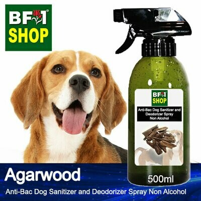 Anti-Bac Dog Sanitizer and Deodorizer Spray (ABPSD-Dog) - Non Alcohol with Agarwood - 500ml for Dog and Puppy ⭐⭐⭐⭐⭐