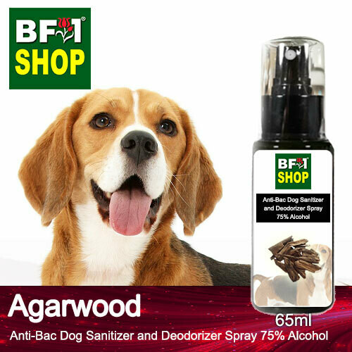 Anti-Bac Dog Sanitizer and Deodorizer Spray (ABPSD-Dog) - 75% Alcohol with Agarwood - 65ml for Dog and Puppy ⭐⭐⭐⭐⭐