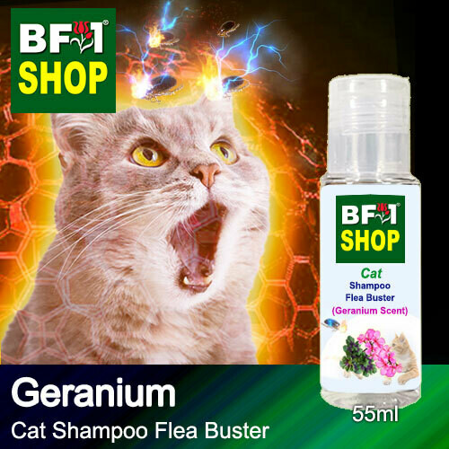 Cat Shampoo Flea Buster (CSO-Cat) - Geranium - 55ml ⭐⭐⭐⭐⭐
