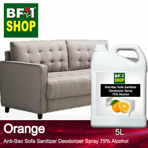 (ABSSD1) - Orange Anti-Bac Sofa Sanitizer Deodorizer Spray - 75% Alcohol - 5L