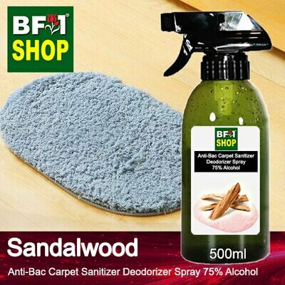 (ABCSD1) Sandalwood Anti-Bac Carpet Sanitizer Deodorizer Spray - 75% Alcohol - 500ml