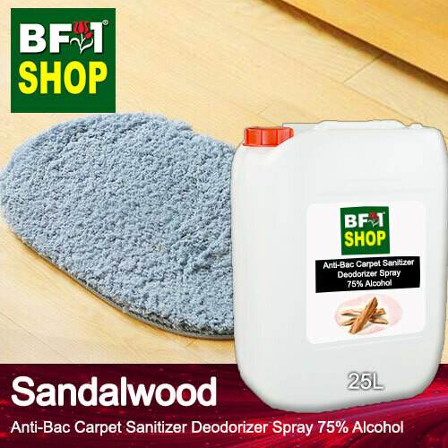 (ABCSD1) Sandalwood Anti-Bac Carpet Sanitizer Deodorizer Spray - 75% Alcohol - 25L